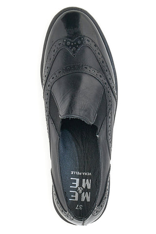 Me & Me 11708 Mokassins aus schwarzem Leder