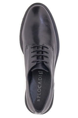 Plocadi 17633 Schwarze Schnürschuhe aus echtem Leder