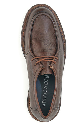 Braune Leder-Schnürschuhe Plocadi 15630