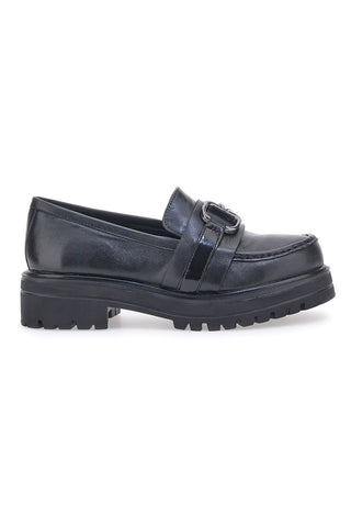 Mocassini Neri in Pelle con Platform Pittarello 14118B