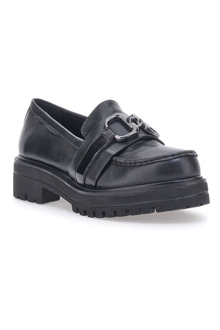 Mocassini Neri in Pelle con Platform Pittarello 14118B