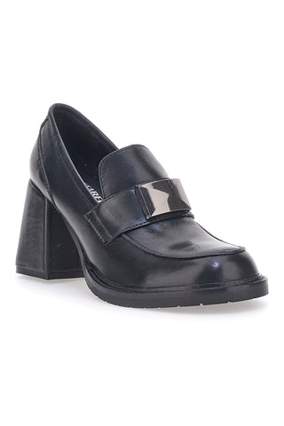 Pittarello Glam 7012 schwarze Mokassins mit Absatz