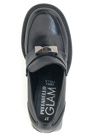 Pittarello Glam 7012 schwarze Mokassins mit Absatz