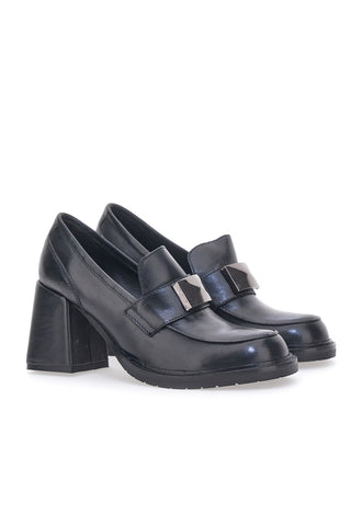 Pittarello Glam 7012 schwarze Mokassins mit Absatz