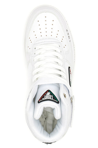 Weiße Mid-Cut-Sneaker „Leone 47“.