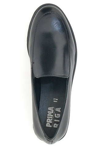 Mocassini Neri In Pelle Prima Riga 701