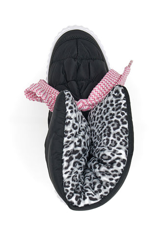 Freddy 7558 Schwarze gepolsterte Stiefeletten mit Animal-Print