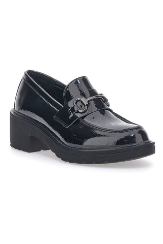 Mocassini Neri con Tacco Cafè Cost 2200115