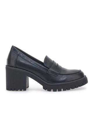 Mocassini con Tacco Prima Riga 261998 Neri