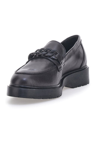 Mokassin Mio Tempo aus echtem schwarzem Leder 243371