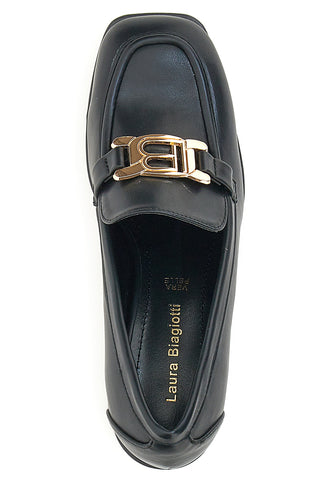 Laura Biagiotti 8227 Schwarzer Mokassin mit Absatz