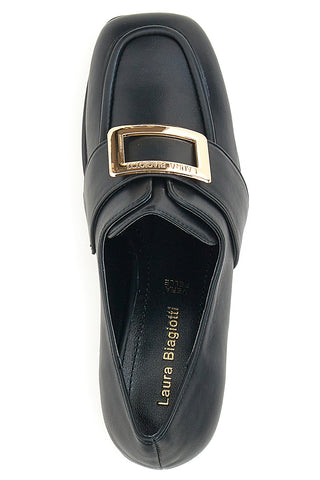 Laura Biagiotti 8228 Schwarze Mokassins mit Absatz