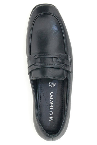 Schwarze Mokassins aus echtem Leder Mio Tempo 2311