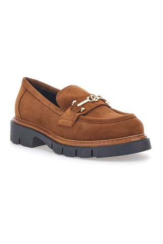 Cognacfarbene Mokassins aus echtem Leder im Pittarello-Look 2546058