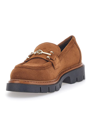 Cognacfarbene Mokassins aus echtem Leder im Pittarello-Look 2546058