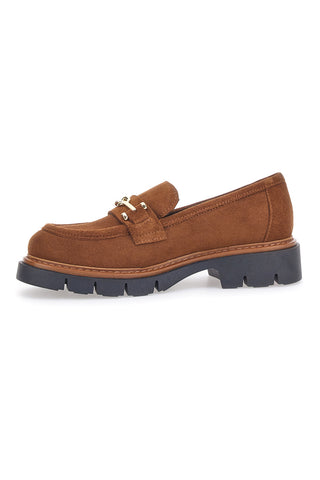 Cognacfarbene Mokassins aus echtem Leder im Pittarello-Look 2546058