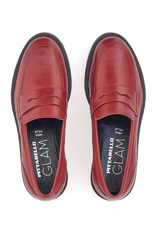 Rote Mokassins aus echtem Leder Pittarello Glam 842120
