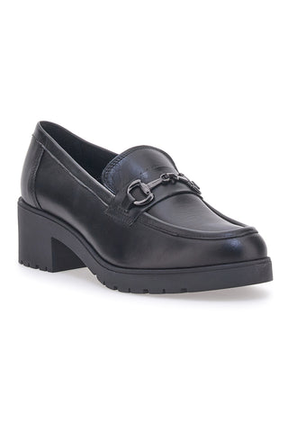 Pittarello Glam Schwarzer Mokassin aus echtem Leder 85105