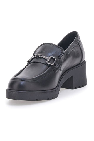 Pittarello Glam Schwarzer Mokassin aus echtem Leder 85105