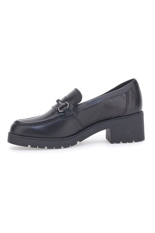 Pittarello Glam Schwarzer Mokassin aus echtem Leder 85105