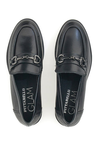 Mocassino in Vera Pelle Nera Pittarello Glam 85105