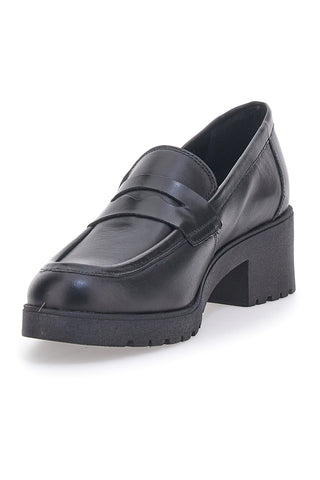 Pittarello Glam Mokassin aus schwarzem Leder 85035