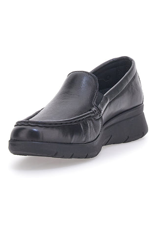Mocassini Neri Vera Pelle Prima Riga 640066