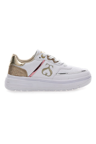 Sneakers Bianche e Oro Soprani City Pu Mirror Glitter