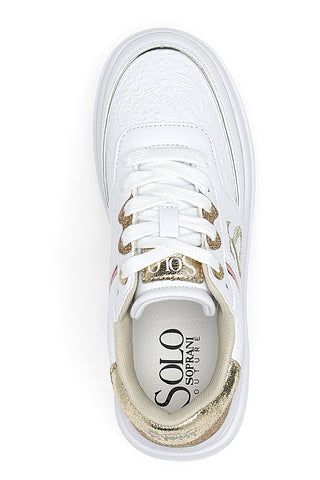 Sneakers Bianche e Oro Soprani City Pu Mirror Glitter
