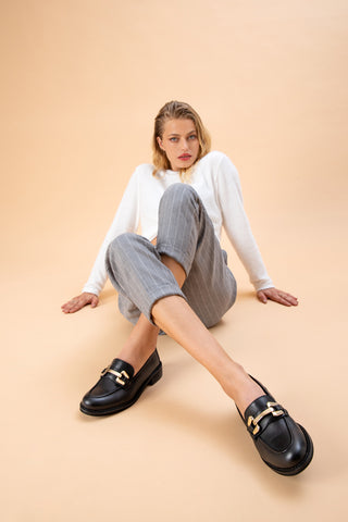 Pittarello Look 3026 Schwarze Echtleder-Loafer