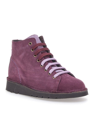 Lila hohe Schnürschuhe aus Wildleder Pittarello Tierra 1280