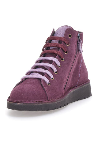 Lila hohe Schnürschuhe aus Wildleder Pittarello Tierra 1280