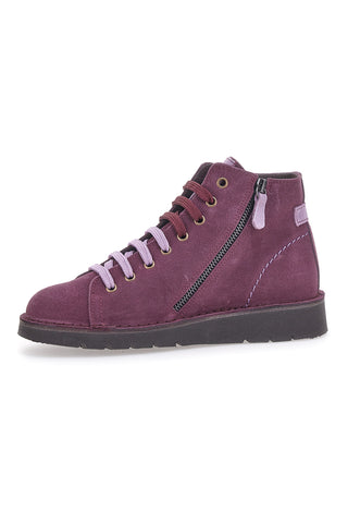 Lila hohe Schnürschuhe aus Wildleder Pittarello Tierra 1280