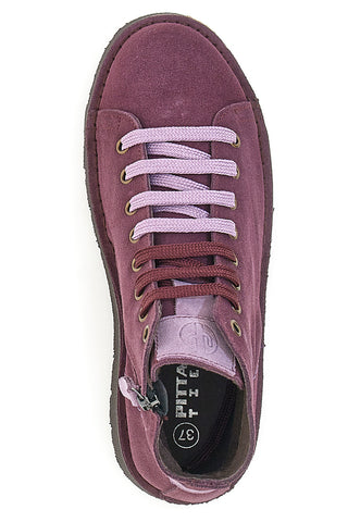 Lila hohe Schnürschuhe aus Wildleder Pittarello Tierra 1280