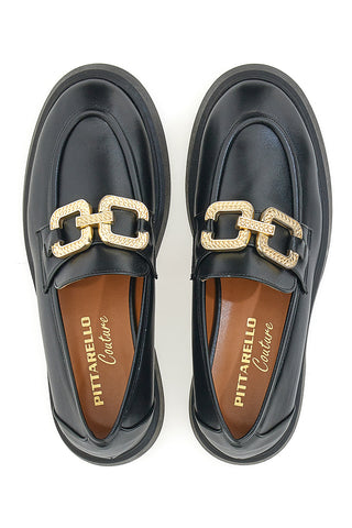 Pitarello Couture Schwarzer Mokassin 019602