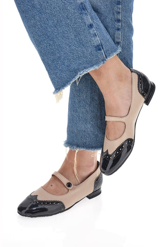 Pittarello Glam 3482 Ballerinas in Nude und Schwarz