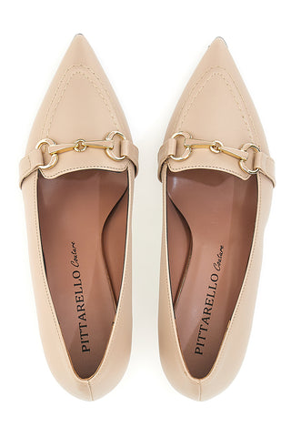 Nudefarbene Pumps mit niedrigem Absatz Pittarello Couture A58