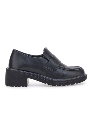 Mocassino Nero con Tacco Galia 2200115