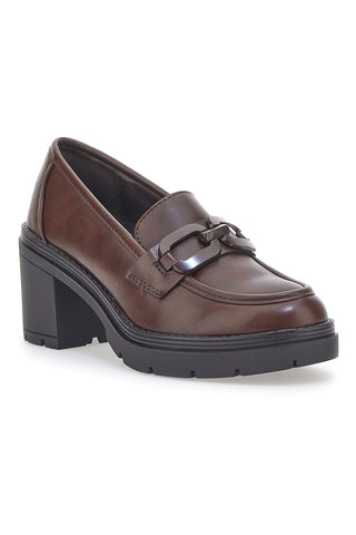 Mocassini Con Tacco Mio Tempo 370 Marroni