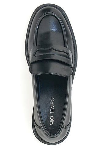 Mio Tempo 369 schwarze Mokassins mit Absatz