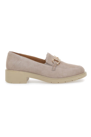 Mocassini Beige con Morsetto Dorato Mio Tempo 21216