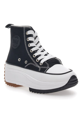 Everlast 02 Hohe Sneakers aus Stoff in Schwarz und Weiß mit Plateau