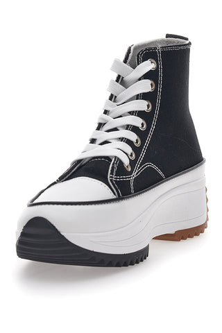Everlast 02 Hohe Sneakers aus Stoff in Schwarz und Weiß mit Plateau
