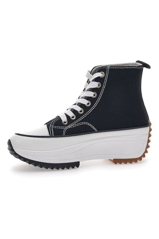 Everlast 02 Hohe Sneakers aus Stoff in Schwarz und Weiß mit Plateau