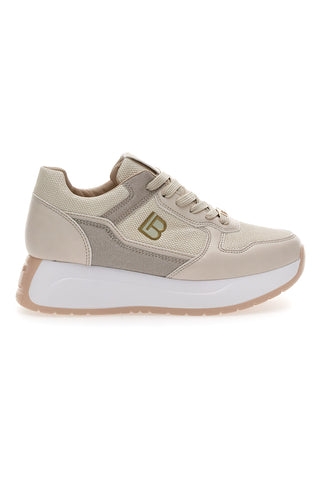 Beige Sneakers mit Plateau Laura Biagiotti 8412