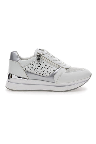 Sneakers mit Plateau Weiß und Blau 372 IN