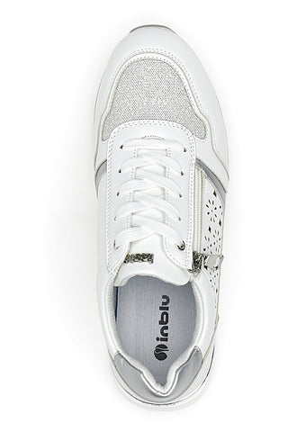 Sneakers mit Plateau Weiß und Blau 372 IN