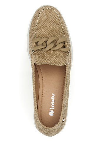 Beige Inblu Python Mokassin 17 IC