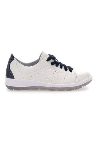 Weiße und blaue Sneakers mit Echtleder-Innensohle Inblu 51 Wg