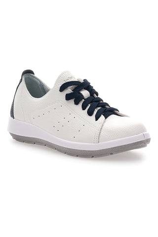 Weiße und blaue Sneakers mit Echtleder-Innensohle Inblu 51 Wg